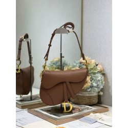 Borse Replica Dior Saddle pelle di vitello liscia marrone
