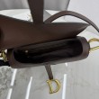 Borse Replica Saddle Dior pelle di vitello martellata marrone