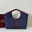 Borsa tote Gucci Giglio grande scamosciata GG 853971 Blu