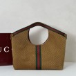 Borsa tote Gucci Giglio grande scamosciata GG 853971 marrone