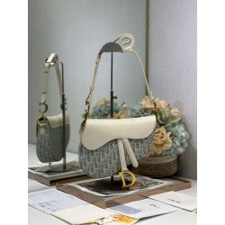 Borse Dior Saddle tela jacquard Dior Oblique blu