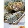 Borse Dior Saddle tela jacquard Dior Oblique blu