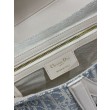 Borse Dior Saddle tela jacquard Dior Oblique blu