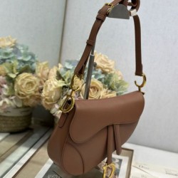 Replica Borse Dior Saddle pelle di vitello liscia marrone Imitazioni Replica qualità specchio Borse Dior Saddle pelle di vitello liscia marrone