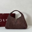 Gucci 837466 Bora Pari all'originale replica a tracolla maxi Softbit Marrone scamosciato