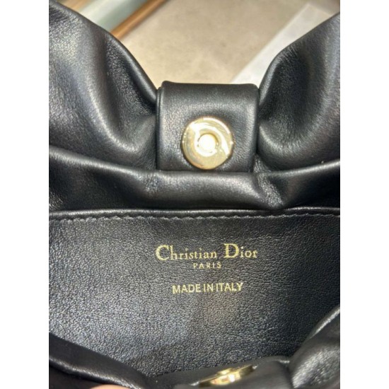 Replica Borsa Dior Bow con fiocco nero e metallo finitura oro Imitazioni Replica qualità specchio Borsa Dior Bow con fiocco nero e metallo finitura oro