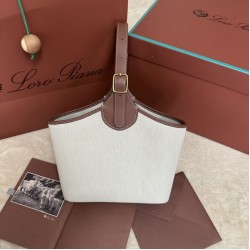 Replica qualità specchio Perfetta a cestino Loro Piana Bobbin Marrone