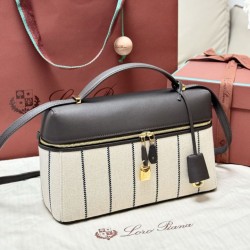 Replica Borsa Extra Loro Piana L27 Tessuto Rigato Blu Imitazioni Replica qualità specchio Borsa Extra Loro Piana L27 Tessuto Rigato Blu