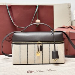 Replica qualità specchio Borsa Extra Loro Piana L27 Tessuto Rigato Blu