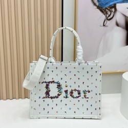 Replica qualità specchio Borse Dior Dioramour piccolo/media/grande Dior Book Tote con tracolla bianca