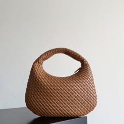 Replica qualità specchio Borsa a spalla hobo Veneta piccola/grande Bottega Veneta intrecciata marrone
