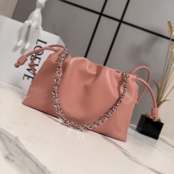Replica qualità specchio Borsa Loewe Flamenco media Rosa
