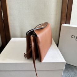 Replica Borse Celine Trio Flap morbida pelle di agnello Marrone Imitazioni Replica qualità specchio Borse Celine Trio Flap morbida pelle di agnello Marrone