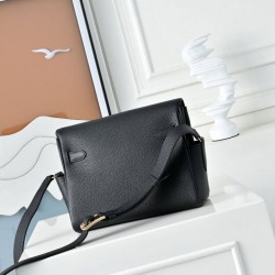 Replica Borsa a tracolla Hermes Kelly Messenger nera Imitazioni Replica qualità specchio Borsa a tracolla Hermes Kelly Messenger nera