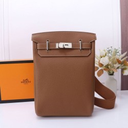 Replica qualità specchio Zaino Hermès Hac &agrave; Dos marrone