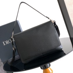 Replica qualità specchio Borsa a tracolla Dior Privé Messenger Uomo con patta nera