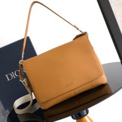 Replica qualità specchio Borse Imitazioni a tracolla Dior Privé Messenger Uomo con patta Giallo 