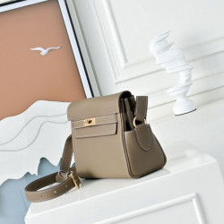 Borsa a tracolla Hermes Kelly Messenger grigia