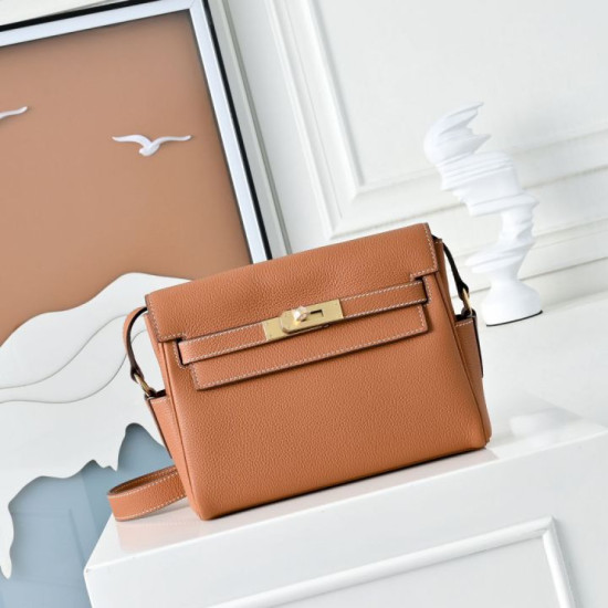 Borsa a tracolla Hermes Kelly Messenger marrone