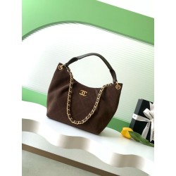 Borsa Chanel 26C Maxi Hobo AS5970 AS5978 scamosciata marrone