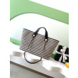 Borsa shopping Tote Chanel Deauville AS6007 tela righe bianca/nero Borsa shopping Tote Chanel Deauville AS6007 tela righe bianca/nero
