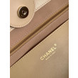 Borsa shopping Tote Chanel Deauville AS6007 tela righe marrone Borsa shopping Tote Chanel Deauville AS6007 tela righe marrone