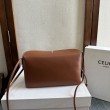 Borse Celine Trio Flap morbida pelle di agnello Marrone