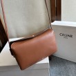 Borse Celine Trio Flap morbida pelle di agnello Marrone
