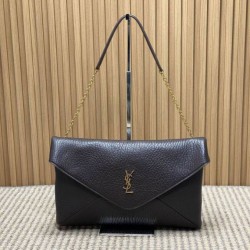 Replica qualità specchio YSL Saint Laurent Cassandre Borsa a busta grande con catena Claret