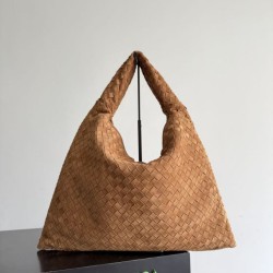 Replica qualità specchio Imitazioni borse griffate a tracolla Bottega Veneta Large Hop pelle scamosciata marrone