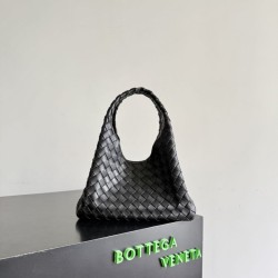 Replica qualità specchio Borsa a tracolla Bottega Veneta Campana piccola intrecciata Nero