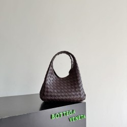 Replica qualità specchio Bora Pari all'originale replica a tracolla Bottega Veneta Campana piccola intrecciata Caffè