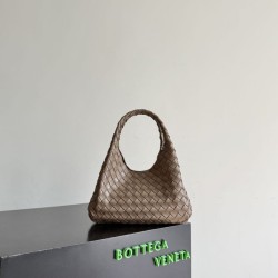 Replica qualità specchio Borsa a tracolla Bottega Veneta Campana piccola intrecciata Marrone