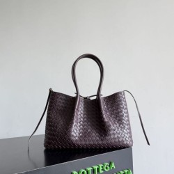 Replica qualità specchio Borsa tote reversibile Bottega Veneta Pinacoteca intrecciato bordeaux