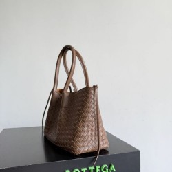Replica Borse tote reversibile Bottega Veneta Pinacoteca intrecciato Marrone Imitazioni Replica qualità specchio Borse tote reversibile Bottega Veneta Pinacoteca intrecciato Marrone