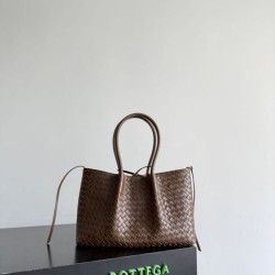 Replica qualità specchio Borse  tote reversibile Bottega Veneta Pinacoteca intrecciato Marrone