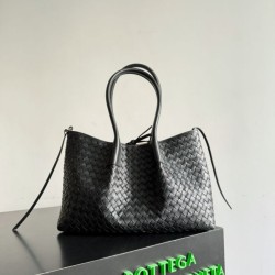 Replica qualità specchio Bora Pari all'originale replica tote reversibile Bottega Veneta Pinacoteca intrecciato Nero