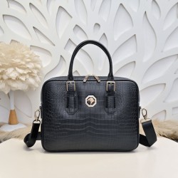 Replica qualità specchio Borsa da lavoro Stefano Ricci modello coccodrillo nera