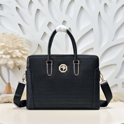 Replica qualità specchio Borsa business Stefano Ricci Stampa coccodrillo Nero