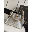 Replica Perfetta a mano Chanel 25 Mini Hobo AS5293 Rafia intrecciata Beige/Nero