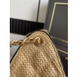 Bora Pari all'originale replica a mano Chanel 25 Mini Hobo AS5293 Rafia intrecciata Marrone/Nero