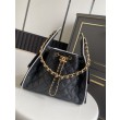 Imitazioni borse griffate a mano Chanel 25 Mini Hobo AS5293 Rafia intrecciata Nero