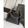Imitazioni borse griffate a mano Chanel 25 Mini Hobo AS5293 Rafia intrecciata Nero