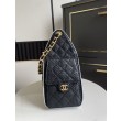 Imitazioni borse griffate a mano Chanel 25 Mini Hobo AS5293 Rafia intrecciata Nero