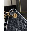 Imitazioni borse griffate a mano Chanel 25 Mini Hobo AS5293 Rafia intrecciata Nero