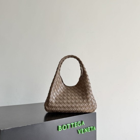 Borsa a tracolla Bottega Veneta Campana piccola intrecciata Marrone