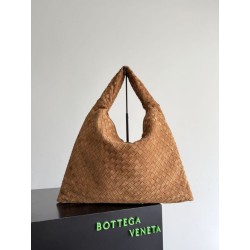 Imitazioni borse griffate a tracolla Bottega Veneta Large Hop pelle scamosciata marrone