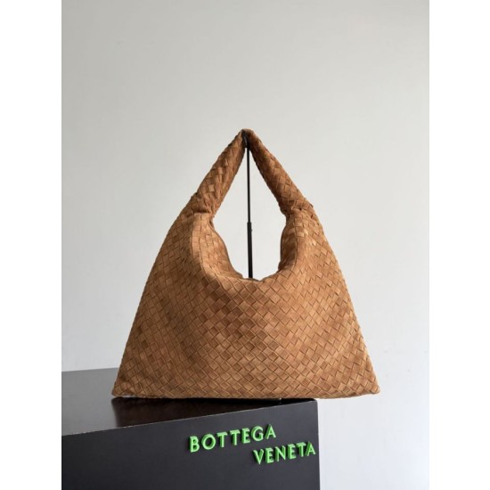 Imitazioni borse griffate a tracolla Bottega Veneta Large Hop pelle scamosciata marrone