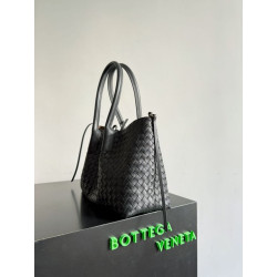 Bora Pari all'originale replica tote reversibile Bottega Veneta Pinacoteca intrecciato Nero