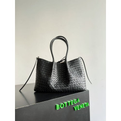 Bora Pari all'originale replica tote reversibile Bottega Veneta Pinacoteca intrecciato Nero